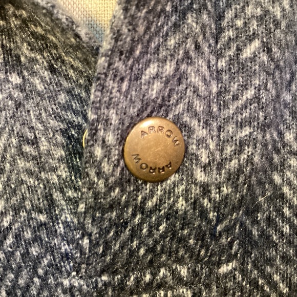 Arrow Herringbone snap front pullover fleece mens size medium - Picture 3 of 12